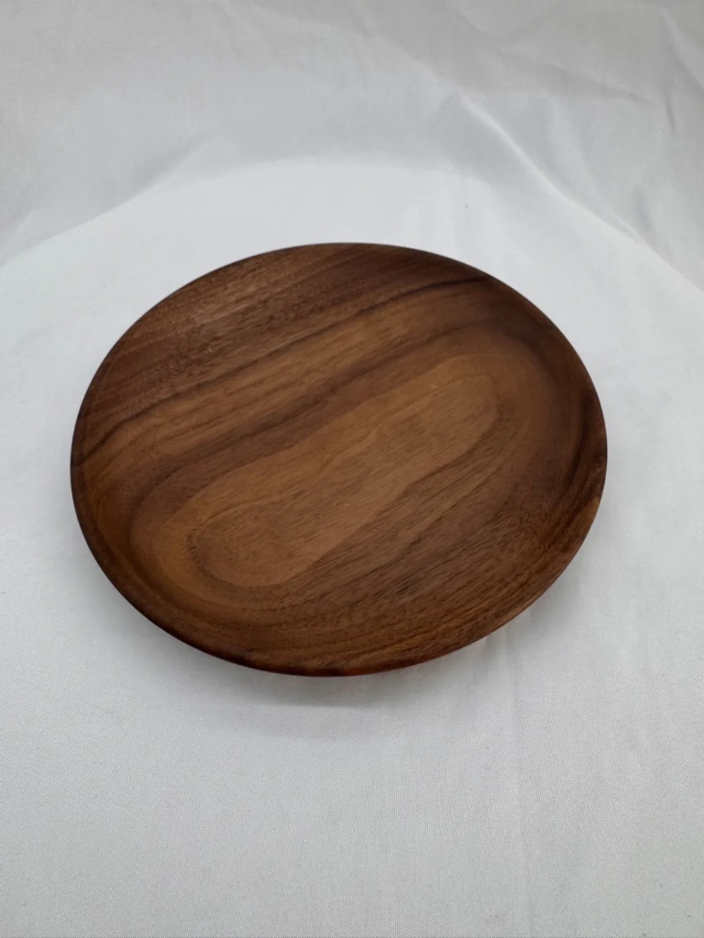 MCM Boho Decor Vintage Etched Brass Floral Ashtray & Walnut Wood Trinket Dish